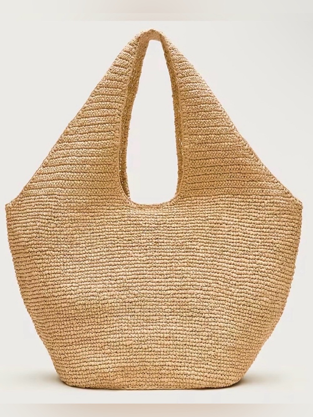 NWT J Crew Large HandKnotted Straw Tote Bag Natural
